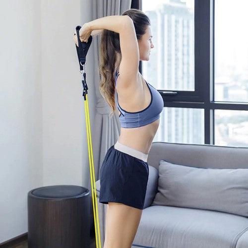 LETSFIT Stackable Resistance Exercise Bands Set with Handles, Door Anchor, Ankle Straps and Carry Bag, 5 Color Exercise Bands, 2 Cushioned Handles, 10-50LBS (5 Pack) - Toytexx LETSFIT Stackable Resistance Exercise Bands Set with Handles, Door Anchor, Ankle Straps and Carry Bag, 5 Color Exercise Bands, 2 Cushioned Handles, 10-50LBS (5 Pack) - Toytexx